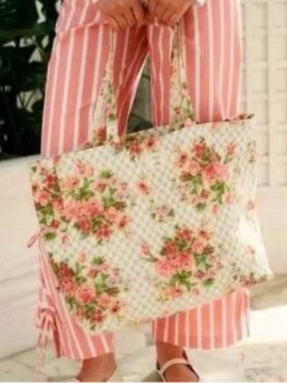 Sézane x Andion Floral Canvas Tote Bag NWOT Limited Edition